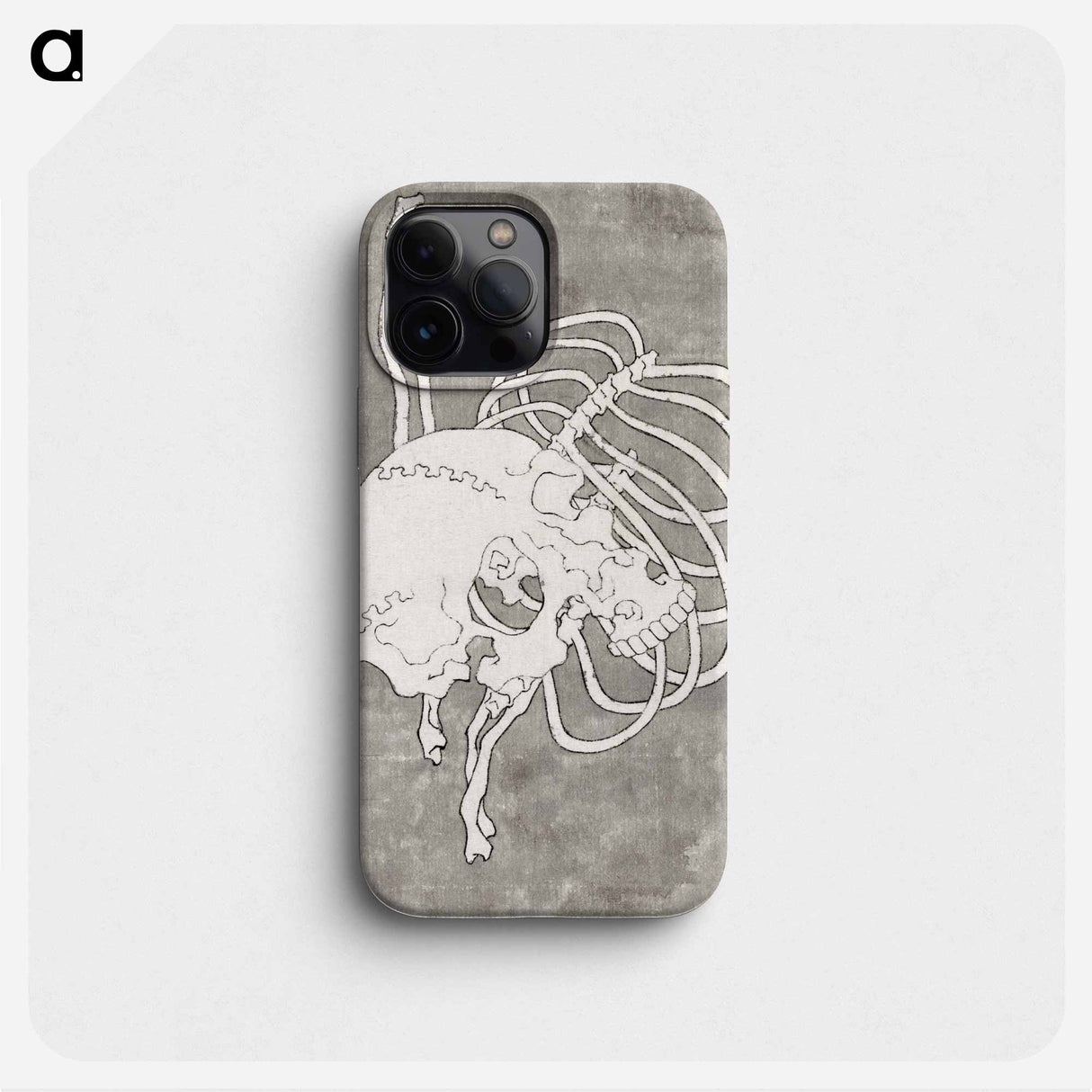 Schedel en een ribbenkast - 葛飾 北斎 Phone Case.