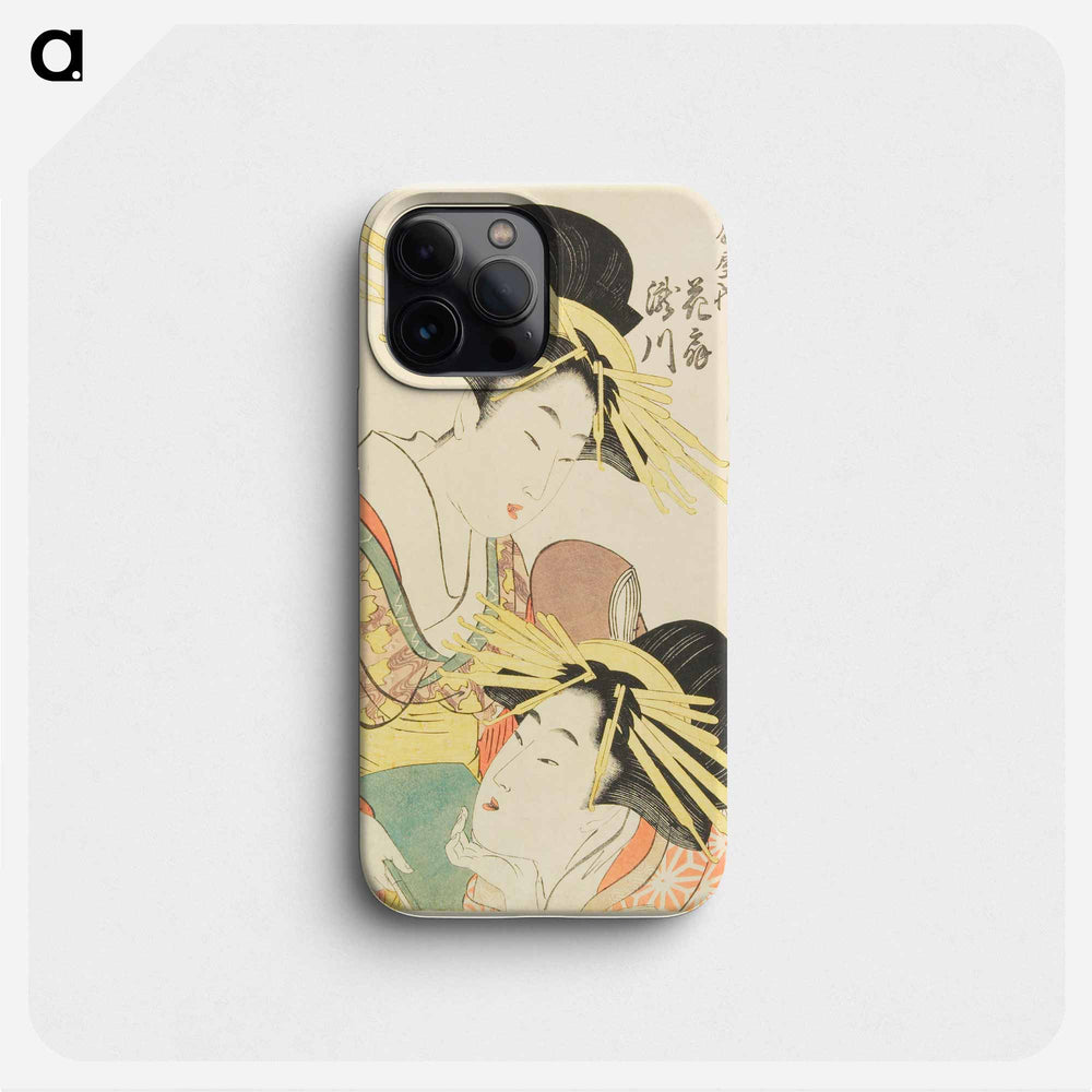 The Prostitutes Hanaōgi and Takigawa of the Ōgiya House - 喜多川 歌麿 Phone Case.