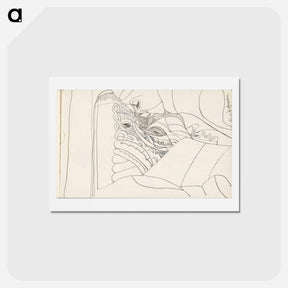 アートポストカード-Vrouwenkop met half gesloten ogen in profiel naar links
 - サミュエル ジェスルン Postcard.