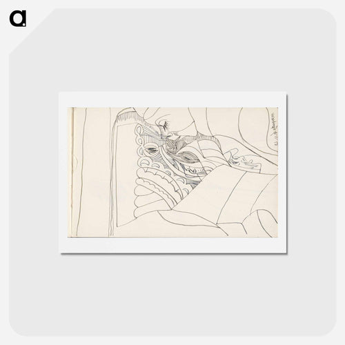 Vrouwenkop met half gesloten ogen in profiel naar links
 - サミュエル ジェスルン Postcard.