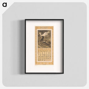 アートポスター-Kalenderblad maart met een zwarte en een witte eend - テオ ヴァン ホイテマ Poster.