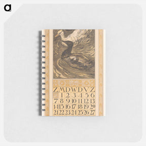 アートメモ帳-Kalenderblad maart met een zwarte en een witte eend - テオ ヴァン ホイテマ Memo.