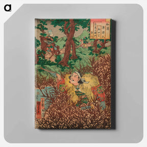 アートパネル-Minori: Suzuki Saemon Shigeyuki, from the series “Japanese and Chinese Comparisons for the Chapters of Genji” - 歌川 国芳 Canvas.