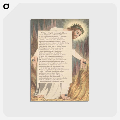 アートポストカード-Young's Night Thoughts, Page 73, "Draw the Dire Steel? -- Ah No!" - ウィリアム ブレイク Postcard.