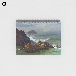 アートメモ帳-Seal Rocks, Pacific Ocean, California - アルバート ビアスタット Memo.