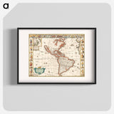 America with those known parts in that unknowne worlde both people and manner of buildings - アンティーク地図 Poster.