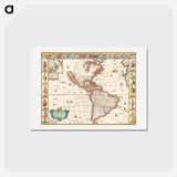 アートポストカード-America with those known parts in that unknowne worlde both people and manner of buildings - アンティーク地図 Postcard.