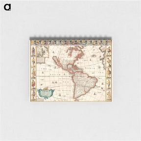 アートメモ帳-America with those known parts in that unknowne worlde both people and manner of buildings - アンティーク地図 Memo.