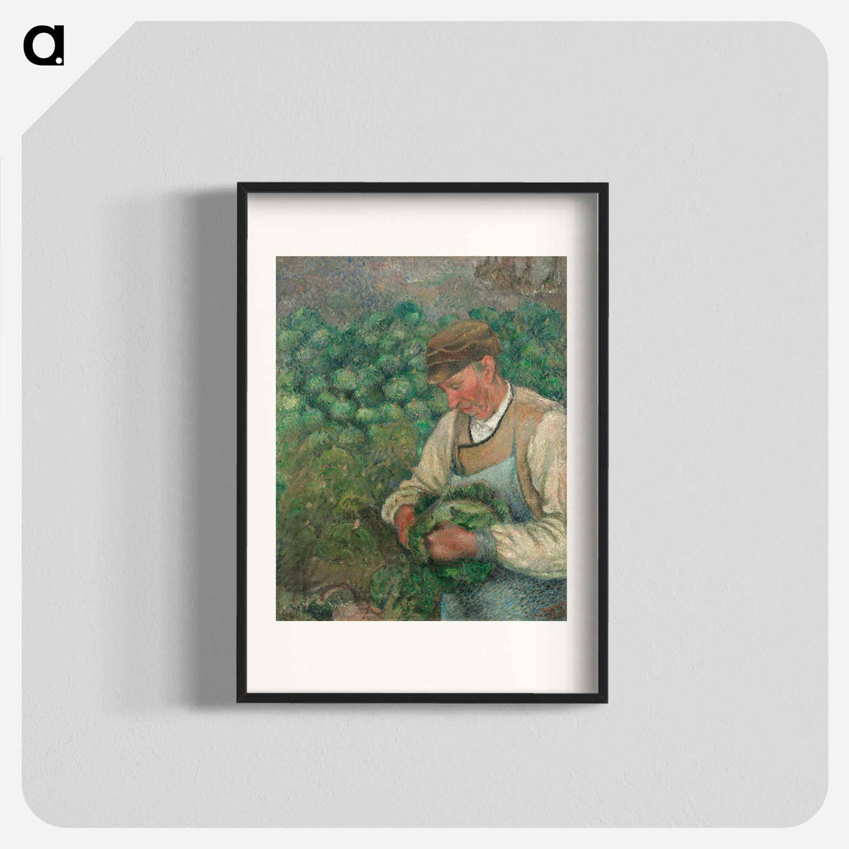 The Gardener - Old Peasant with Cabbage - Camille Pissarro Poster.