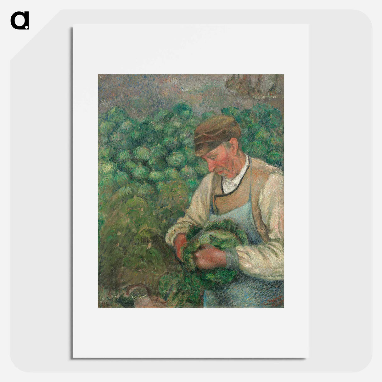 The Gardener - Old Peasant with Cabbage - Camille Pissarro Poster.