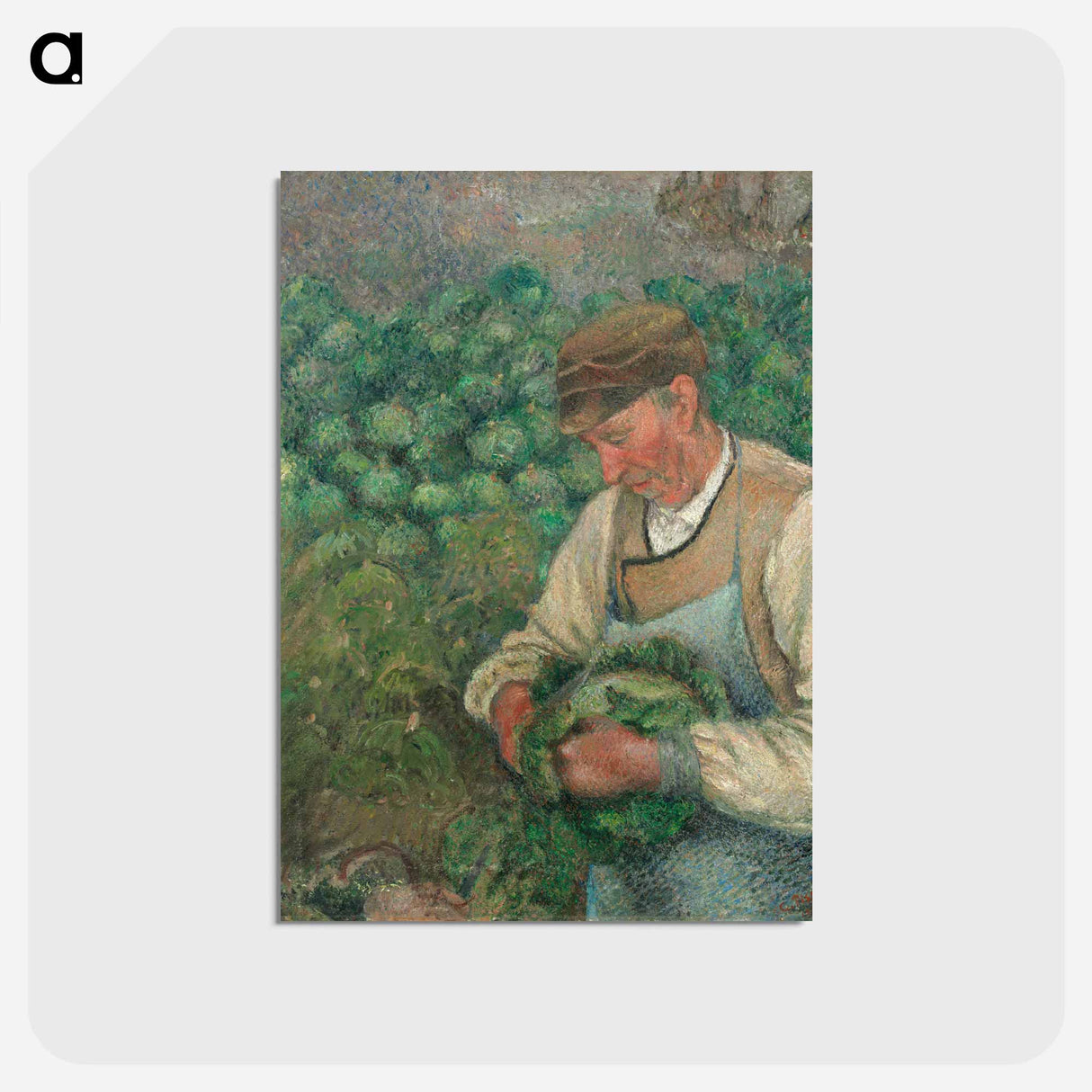 アートポストカード-The Gardener - Old Peasant with Cabbage - カミーユ ピサロ Postcard.