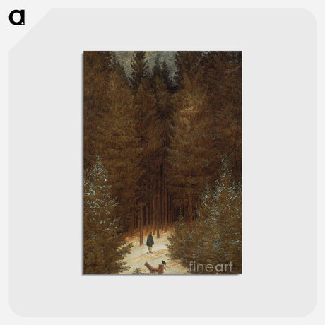 アートポストカード-Hunter in the Forest - カスパー ダーヴィト フリードリヒ Postcard.