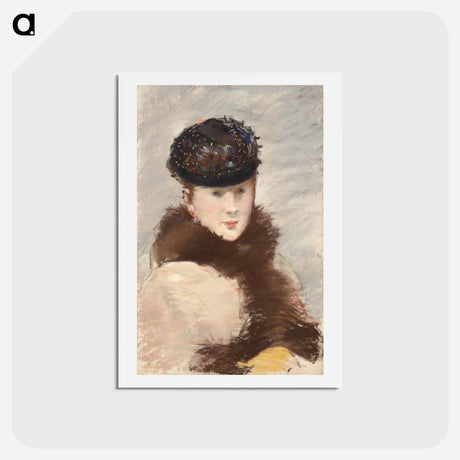 アートポストカード-Mery Laurant Wearing a Small Toque - エドゥアール マネ Postcard.