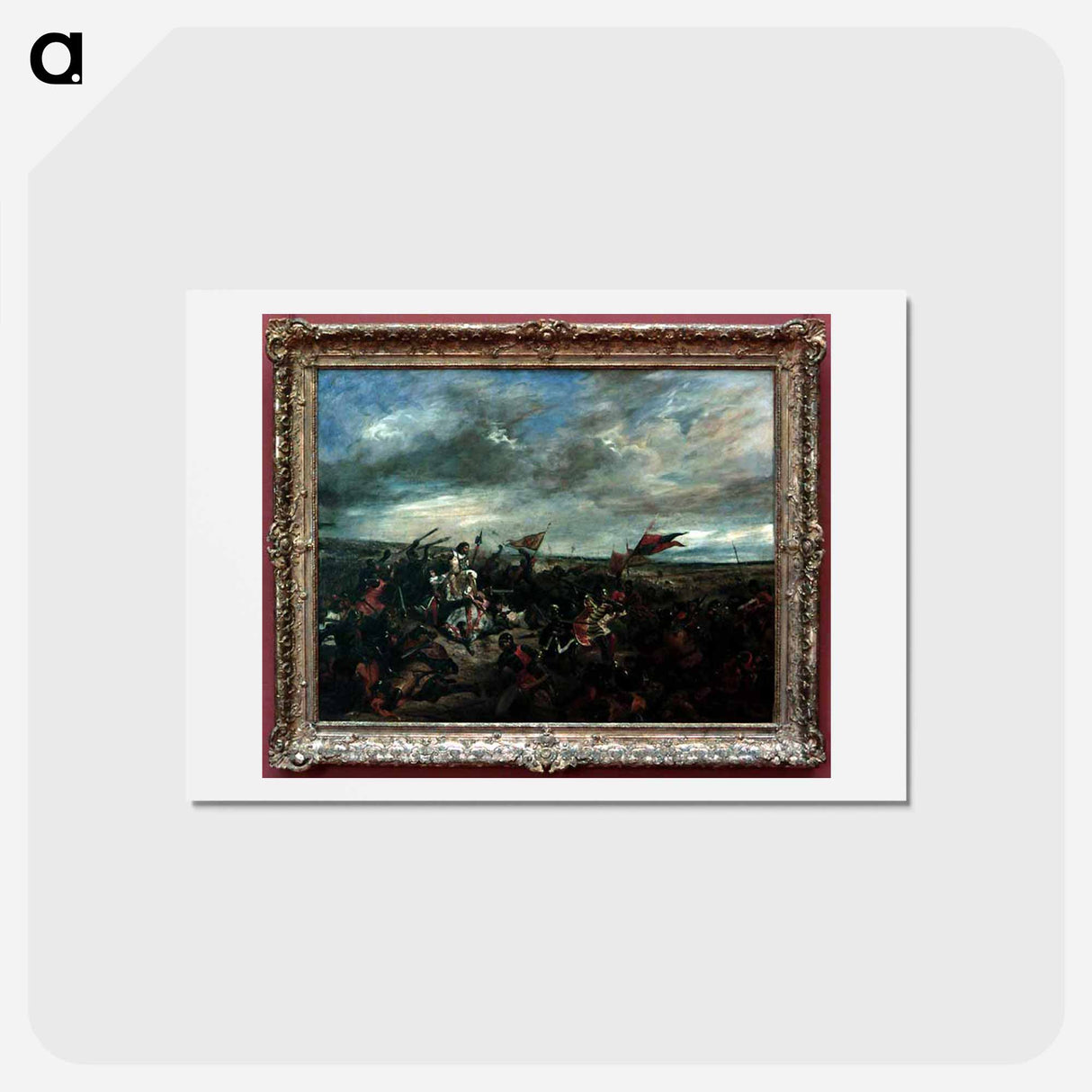 アートポストカード-Battle of Poitiers - ウジェーヌ ドラクロワ Postcard.