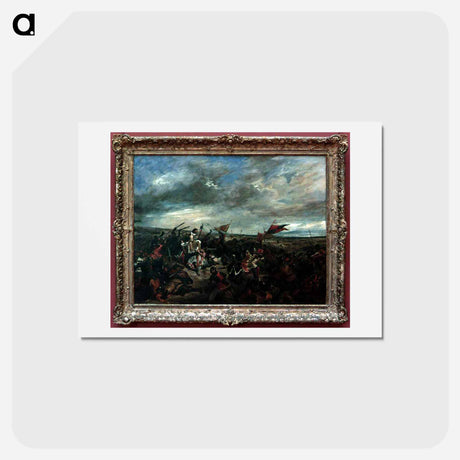 アートポストカード-Battle of Poitiers - ウジェーヌ ドラクロワ Postcard.