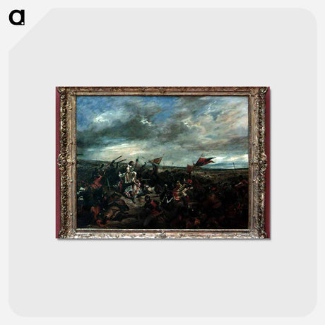 アートポストカード-Battle of Poitiers - ウジェーヌ ドラクロワ Postcard.