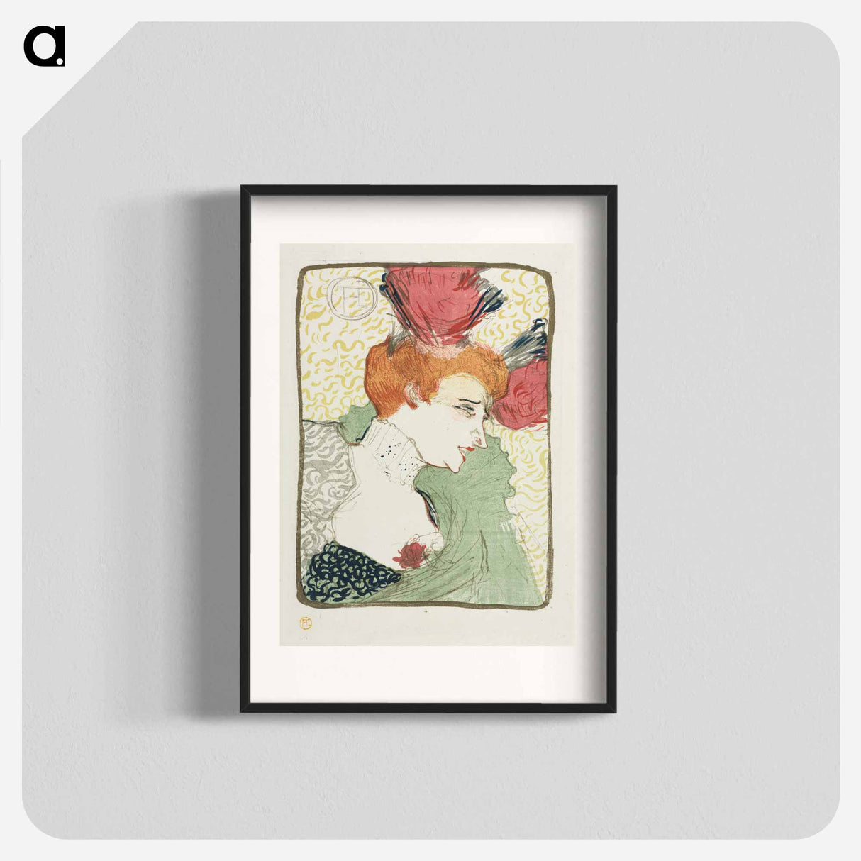 Bust of Mademoiselle Lender - Henri de Toulouse-Lautrec Poster.