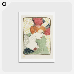アートポストカード-Bust of Mademoiselle Lender - アンリ ド トゥールーズ ロートレック Postcard.