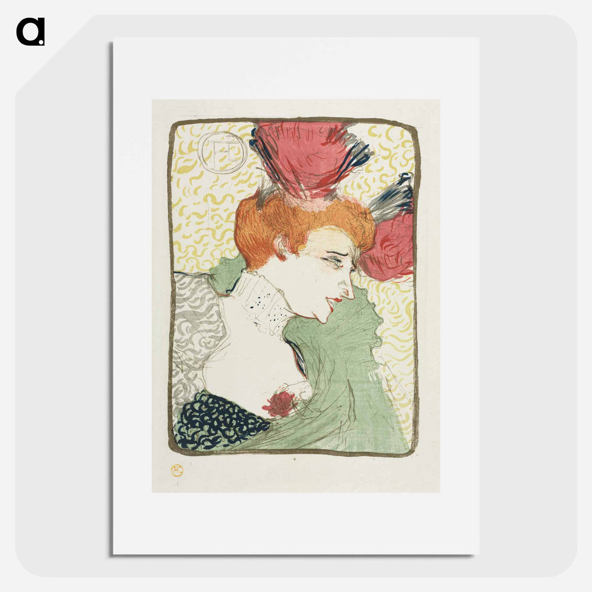 Bust of Mademoiselle Lender - Henri de Toulouse-Lautrec Poster.