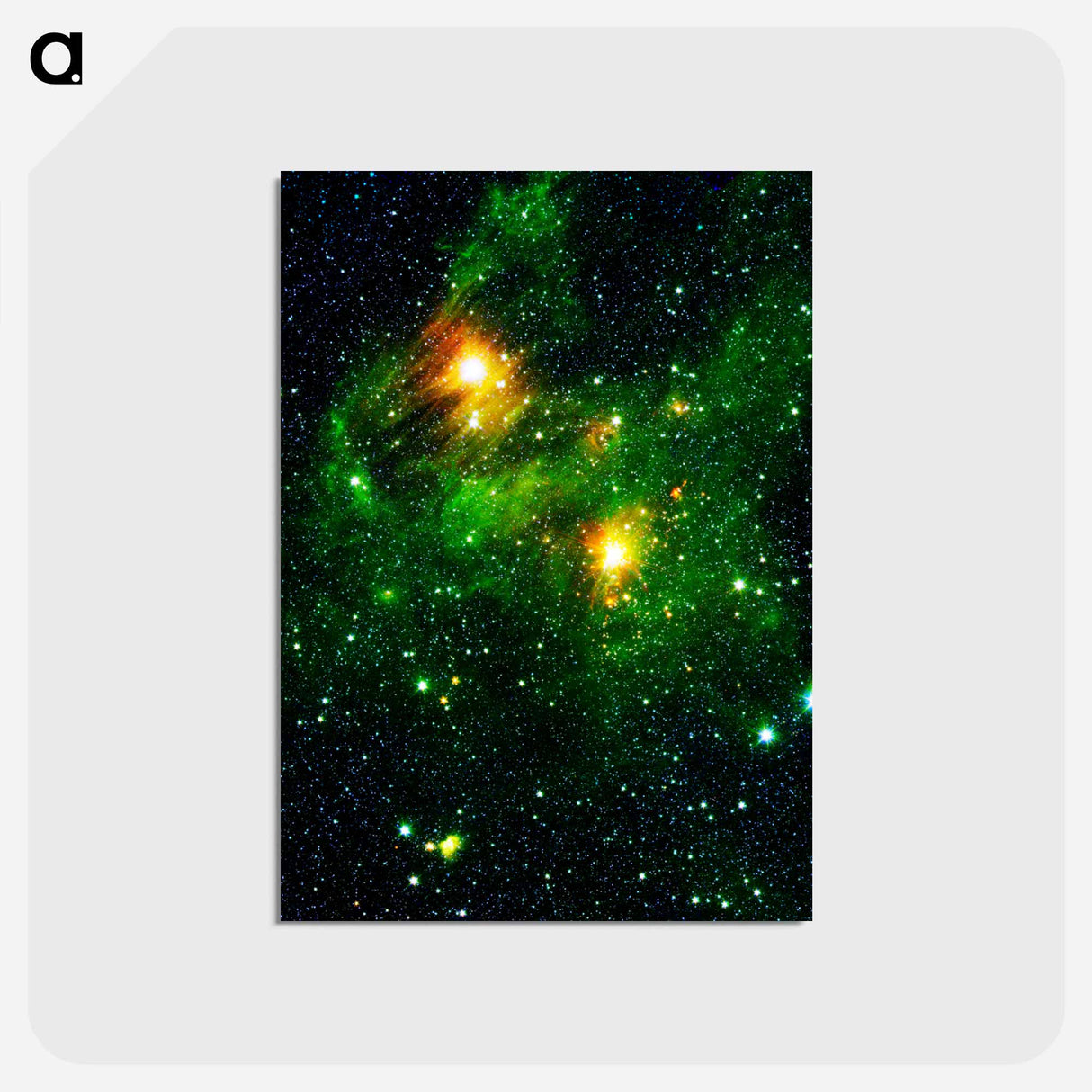 アートポストカード-GLIMPSE360: Green Mist Illuminated
 - ハッブル画像 Postcard.