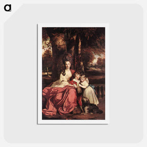 アートポストカード-Lady Delme and her Children - ジョシュア レノルズ Postcard.