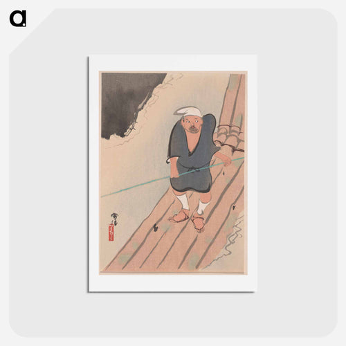 Boatman - 神坂 雪佳 Postcard.