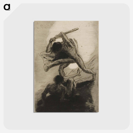 アートポストカード-Cain and Abel - オディロン ルドン Postcard.