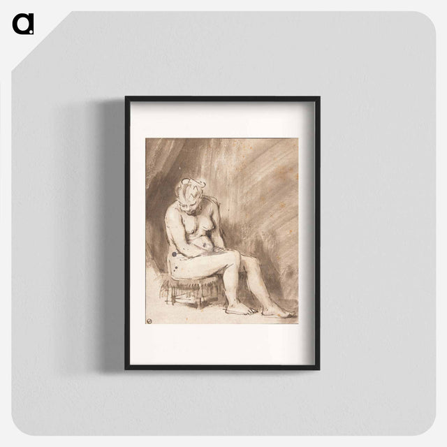 アートポスター-Seated Female Nude - レンブラント ファン レイン Poster.