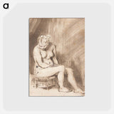 アートポストカード-Seated Female Nude - レンブラント ファン レイン Postcard.