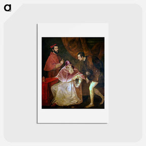 アートポストカード-Portrait of Pope Paul III, Cardinal Alessandro Farnese and Duke Ottavio Farnese - ティツィアーノ ヴェチェッリオ Postcard.