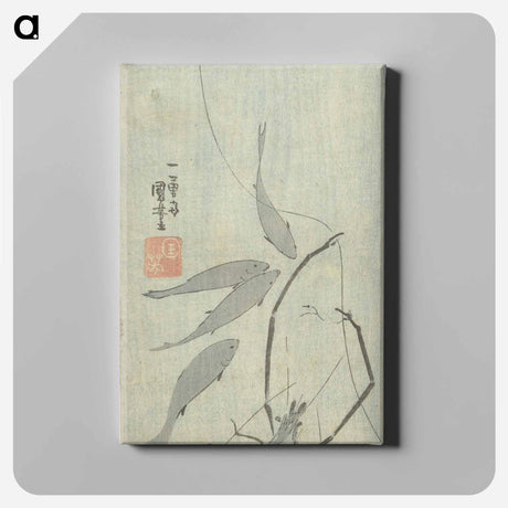 アートパネル-Langoustine en kleine vissen - 歌川 国芳 Canvas.