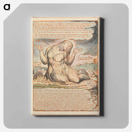 アートパネル-Jerusalem, Plate 92, "What do I see!...." - ウィリアム ブレイク Canvas.
