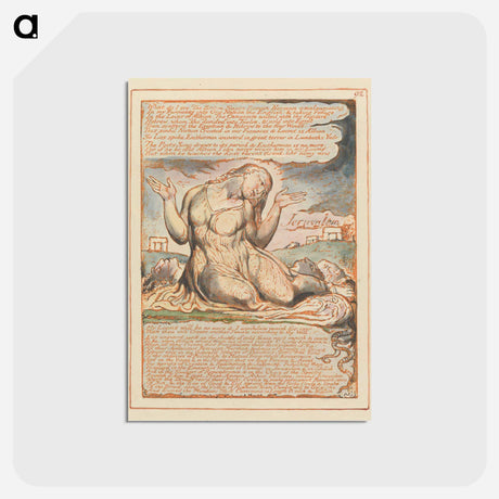 アートポストカード-Jerusalem, Plate 92, "What do I see!...." - ウィリアム ブレイク Postcard.