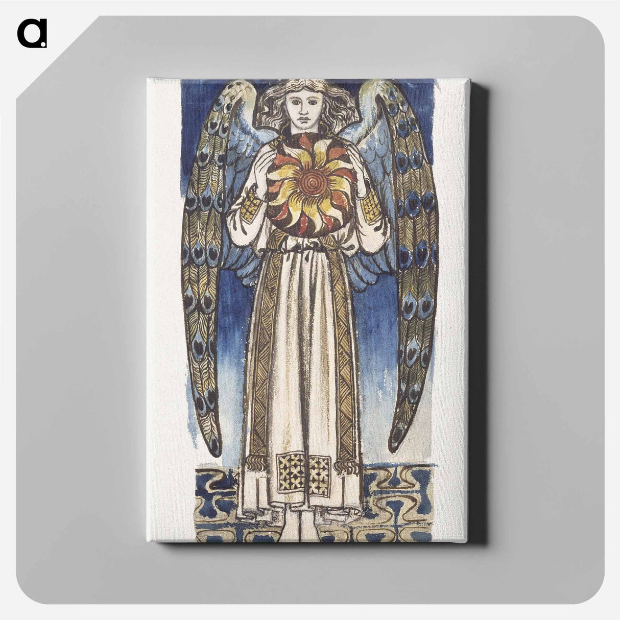 Day- Angel Holding a Sun - William Morris Canvas.