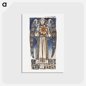 アートポストカード-Day- Angel Holding a Sun - ウィリアム モリス Postcard.
