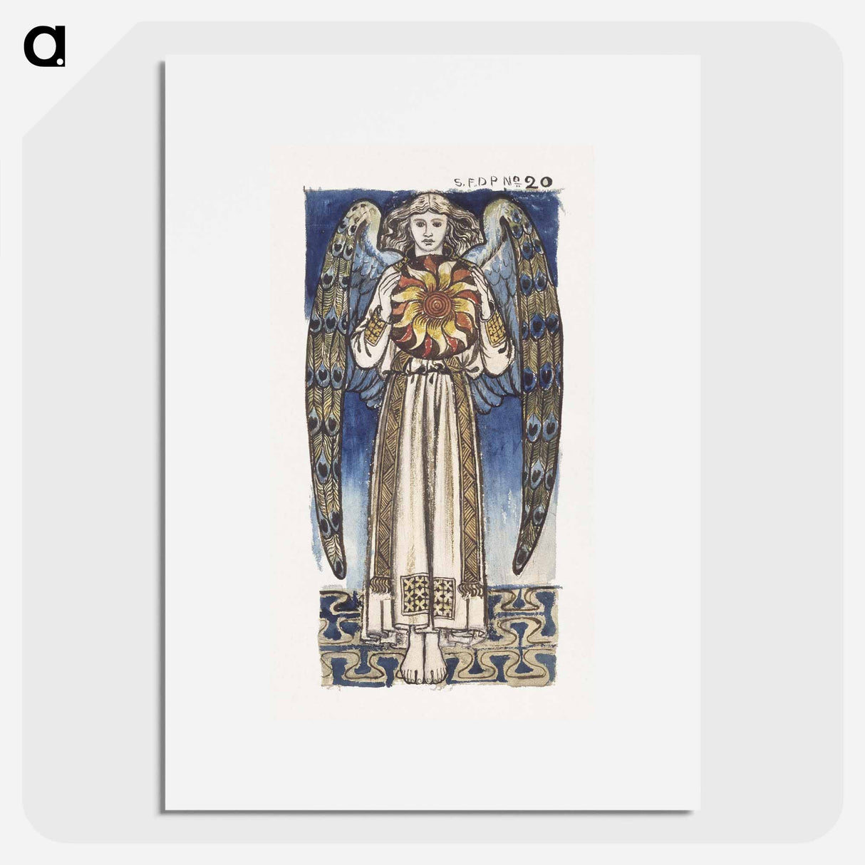 Day- Angel Holding a Sun - William Morris Poster.