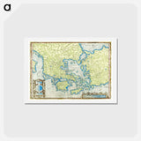 アートポストカード-Kaart van Griekenland - アンティーク地図 Postcard.