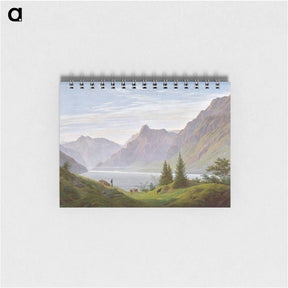 アートメモ帳-Landscape with Mountain Lake Morning - カスパー ダーヴィト フリードリヒ Memo.