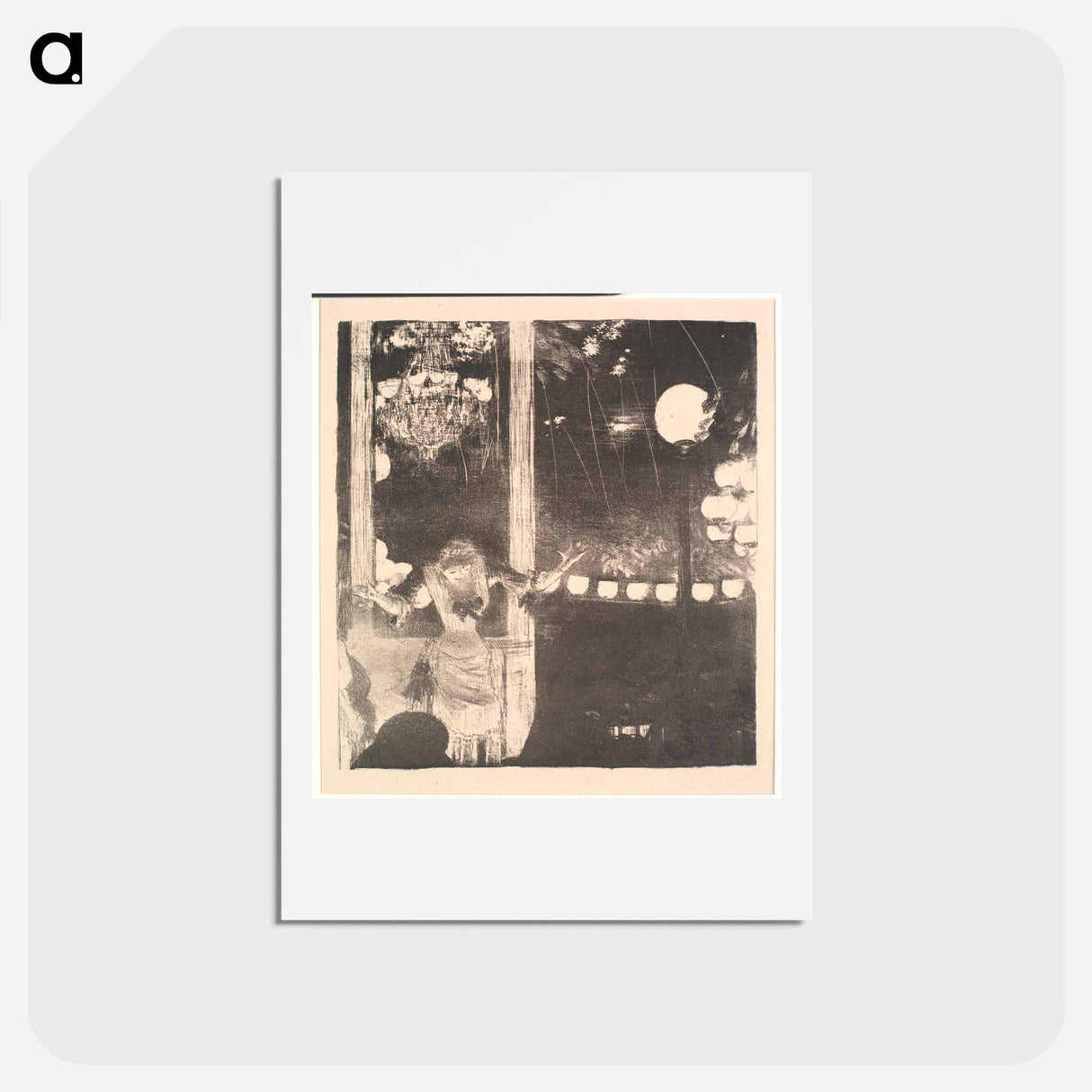 アートポストカード-Mlle Bécat at the Café Ambassadeurs - エドガー ドガ Postcard.