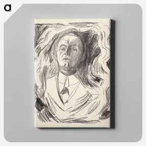 アートパネル-Self-Portrait with a Cigar - エドヴァルド ムンク Canvas.