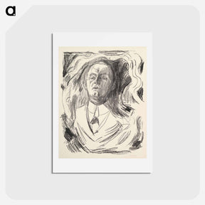 アートポストカード-Self-Portrait with a Cigar - エドヴァルド ムンク Postcard.