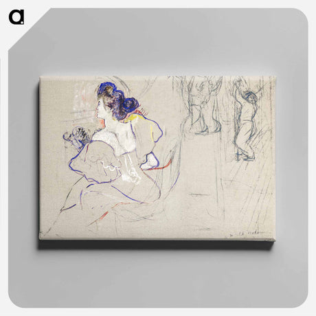 アートパネル-Madame Thadée Natanson at the Theater - アンリ ド トゥールーズ ロートレック Canvas.