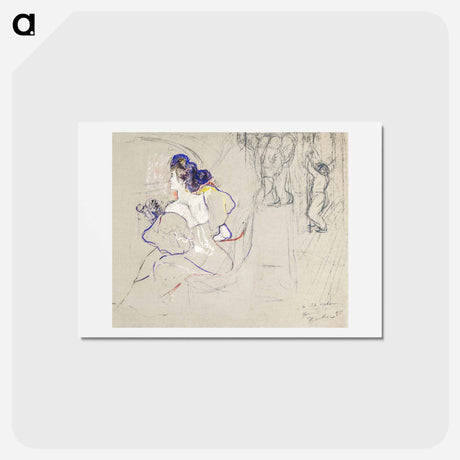 アートポストカード-Madame Thadée Natanson at the Theater - アンリ ド トゥールーズ ロートレック Postcard.