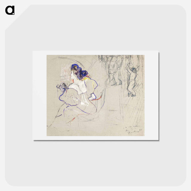 アートポストカード-Madame Thadée Natanson at the Theater - アンリ ド トゥールーズ ロートレック Postcard.