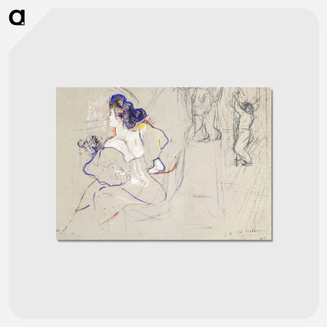 アートポストカード-Madame Thadée Natanson at the Theater - アンリ ド トゥールーズ ロートレック Postcard.