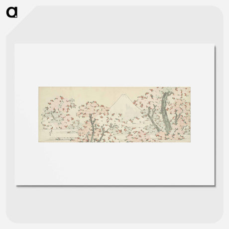 アートポスター-Mount Fuji seen through cherry blossom - 葛飾 北斎 Poster.