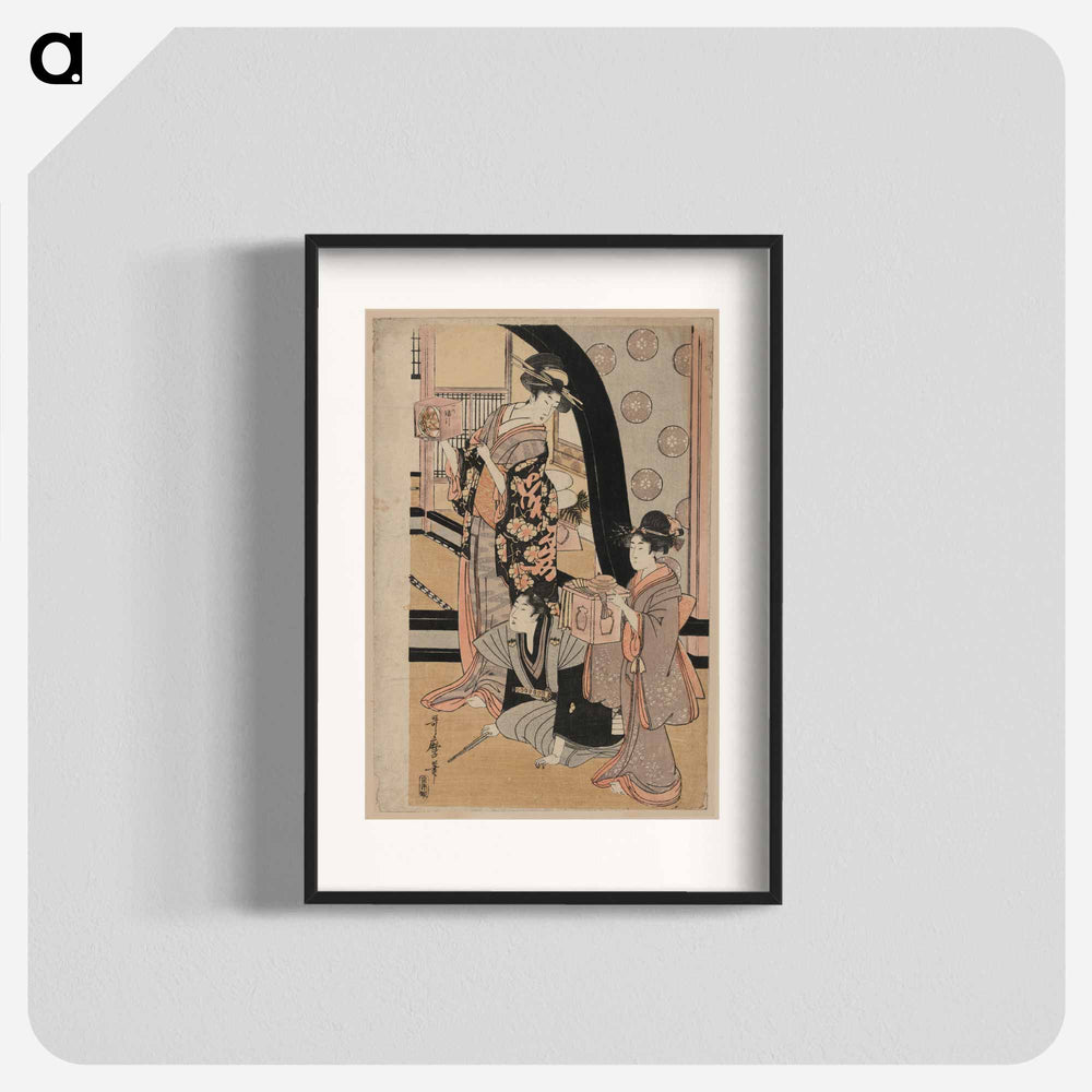 Fukubiki - 喜多川 歌麿 Poster.