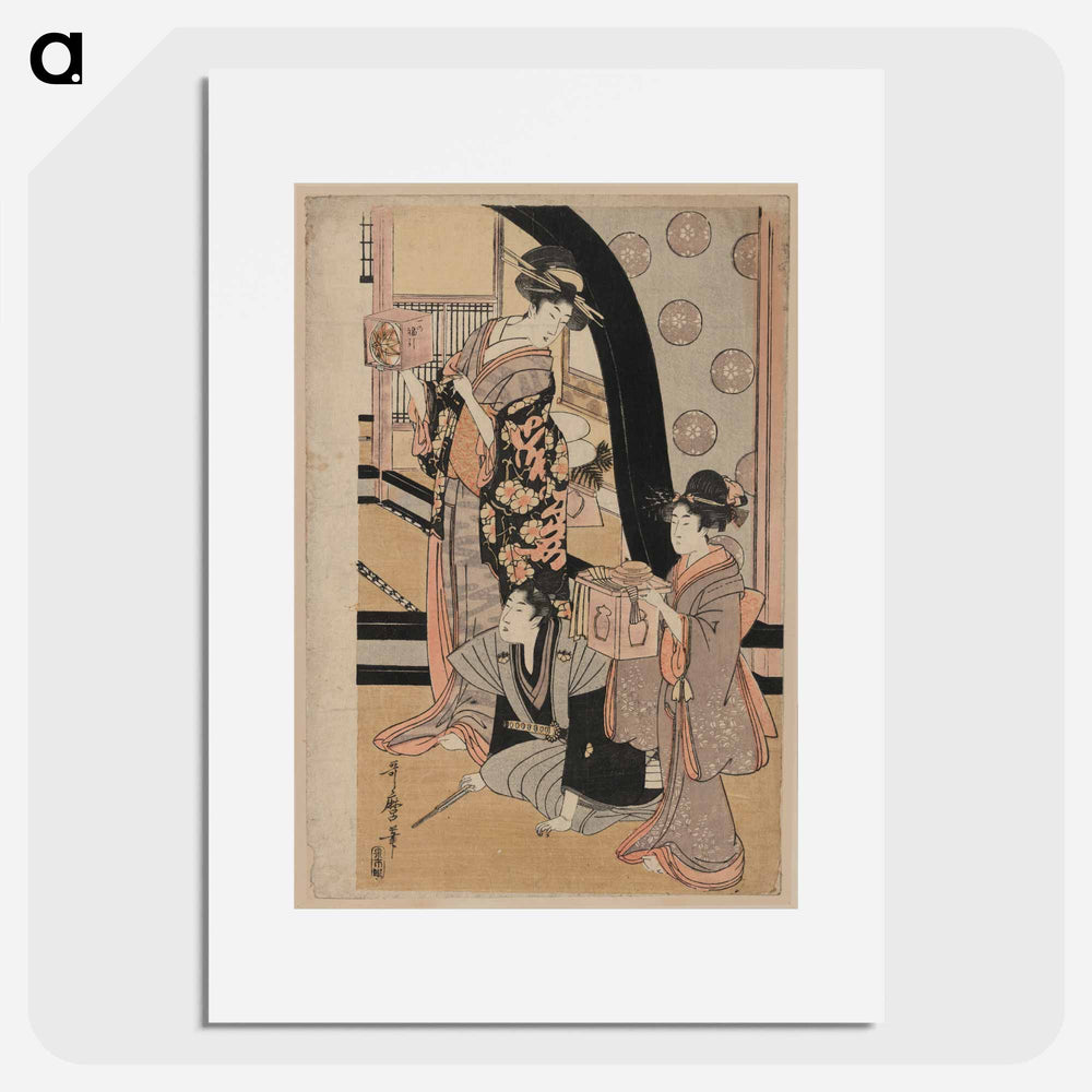 Fukubiki - 喜多川 歌麿 Poster.