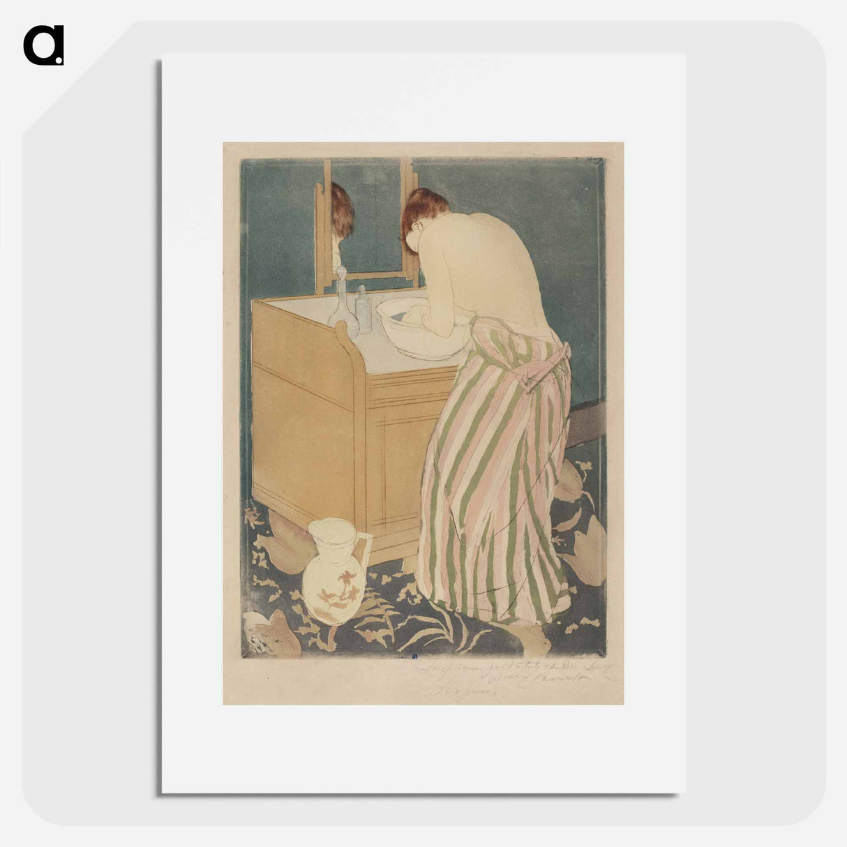 Woman Bathing - メアリー カサット Poster.