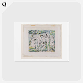 アートポストカード-The Small Bathers - ポール セザンヌ Postcard.